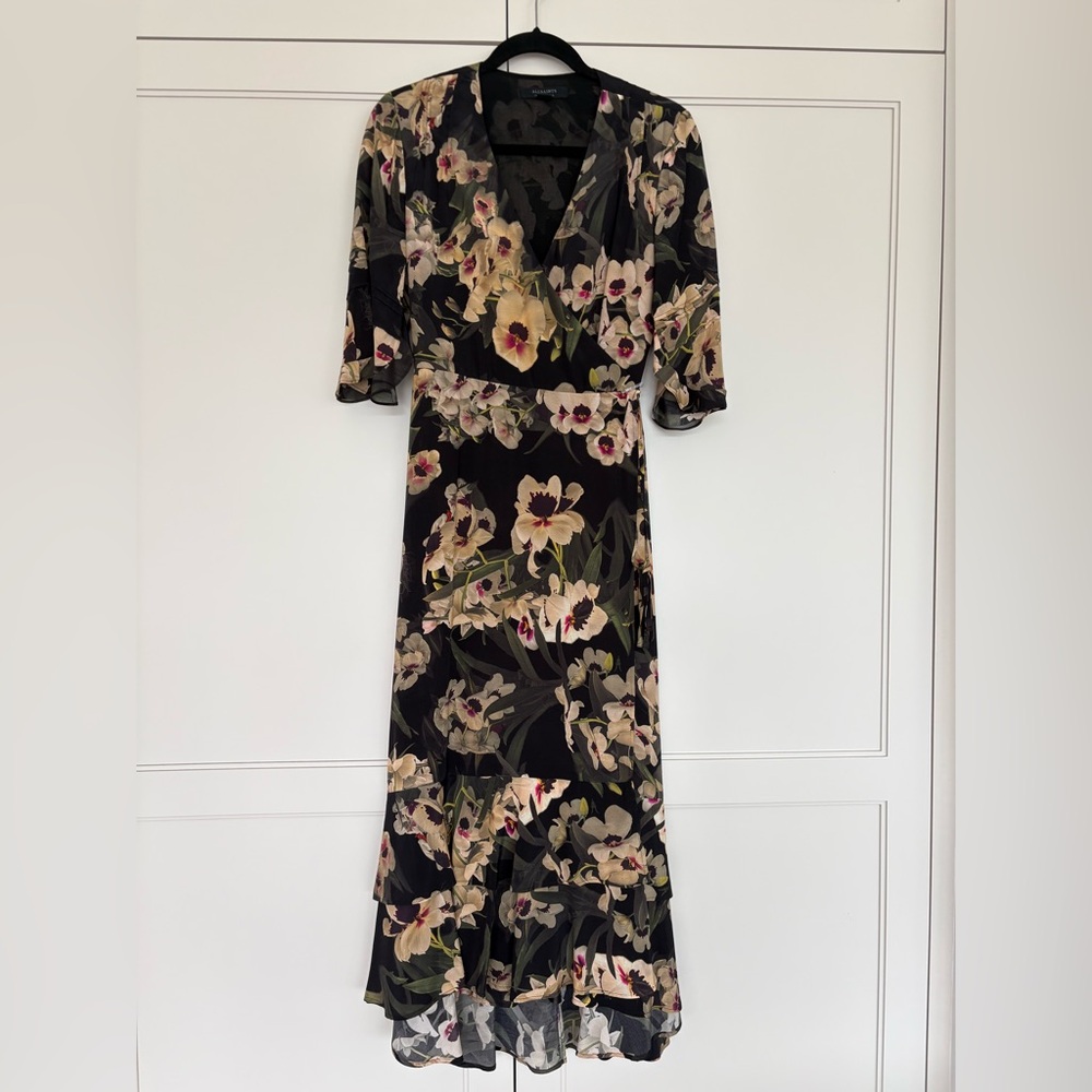 AllSaints Delana Francoise floral-print wrap maxi dress - Picture 3 of 8